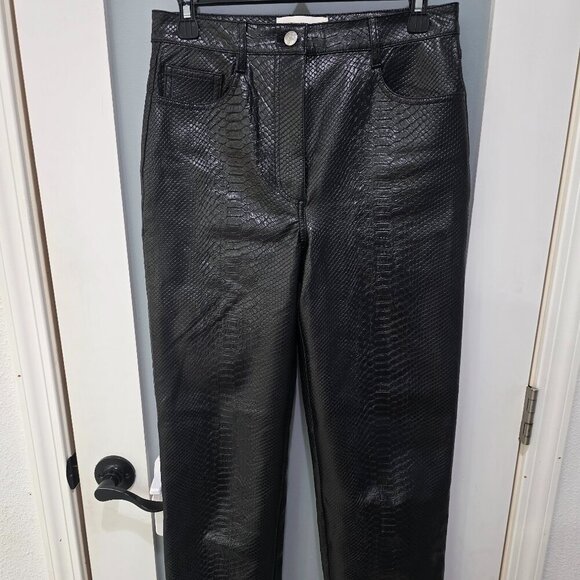 Wilfred Pants - Wilfred Melina Pants Black Faux Leather Snakeskin Size 6 NWOT